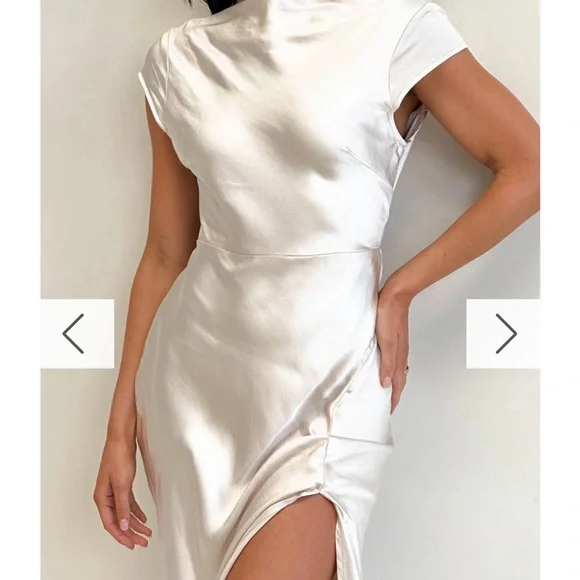 NWT Billy J White Sheath Midi Dress with Bateau Neckline - Picture 4 of 7